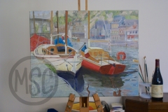 Martin Collings - Deux Bateaux - £175 (Oil on canvas board, 2014)